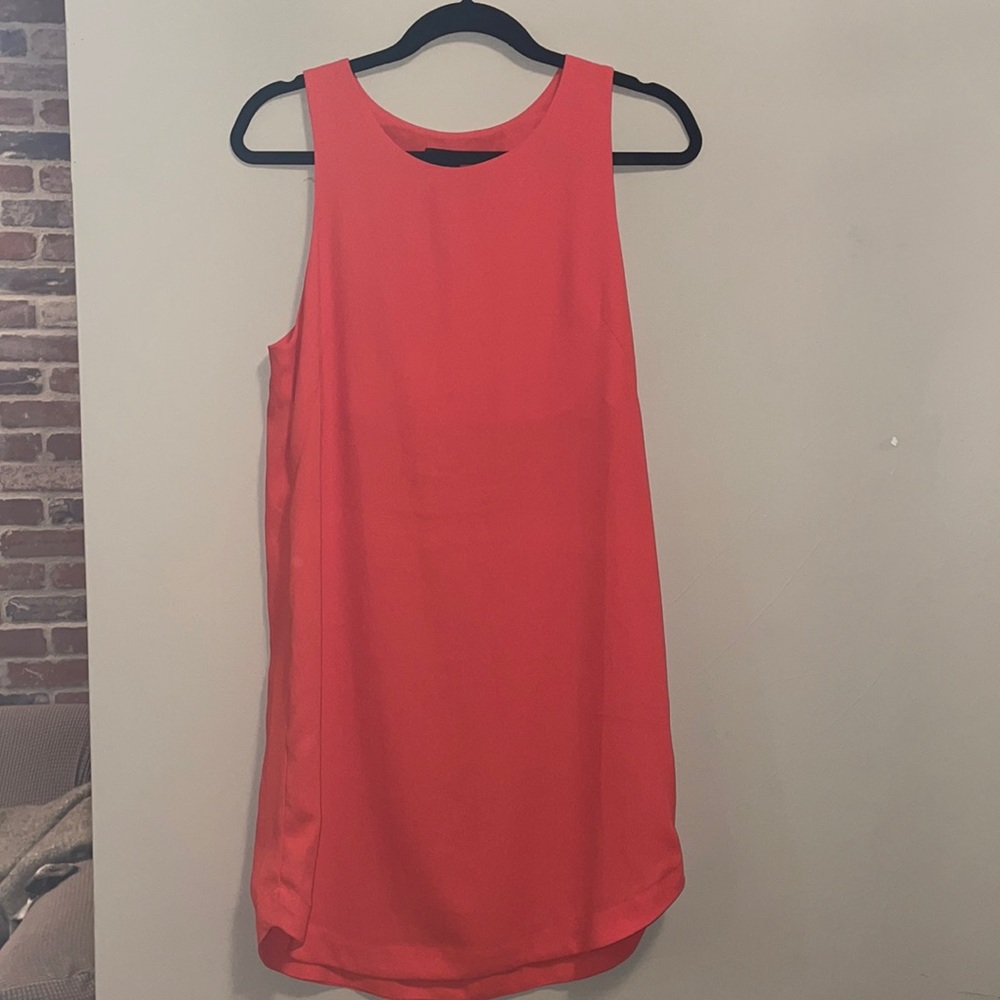 Orange sleeveless shift dress